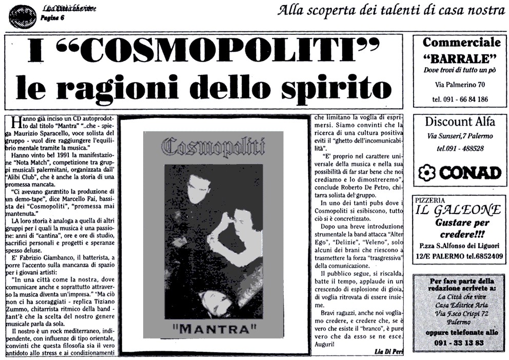 I “Cosmopòliti” Le ragioni dello spirito